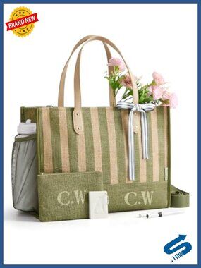 Personalized DIY Jute Tote Bag for Women - Laptop Friendly Tear-Resistant Gift